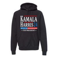 Vintage Kamala Harris 2024 For President Election Campaign Premium Hoodie