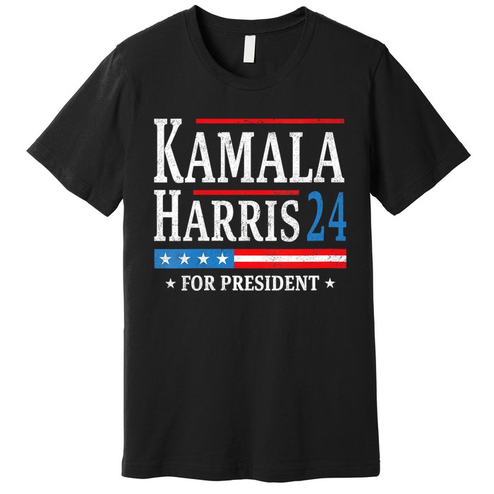 Vintage Kamala Harris 2024 For President Election Campaign Premium T-Shirt