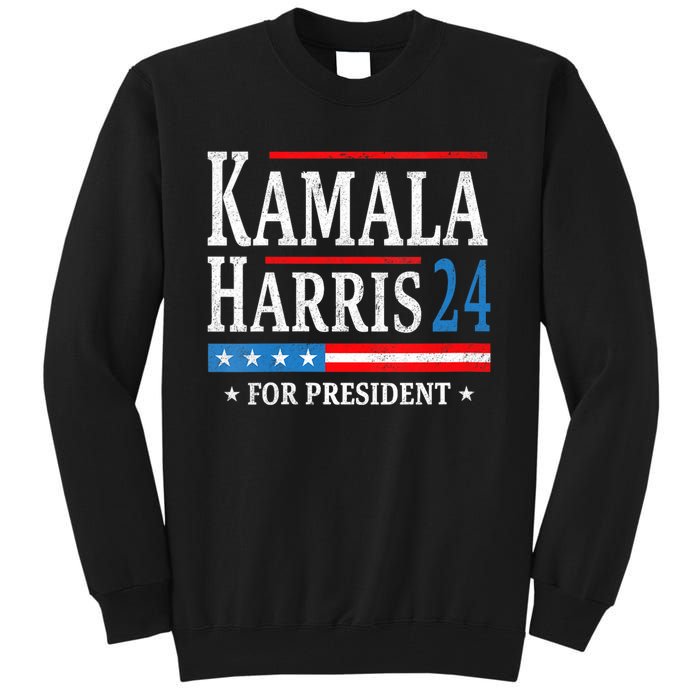 Vintage Kamala Harris 2024 For President Election Campaign Tall Sweatshirt