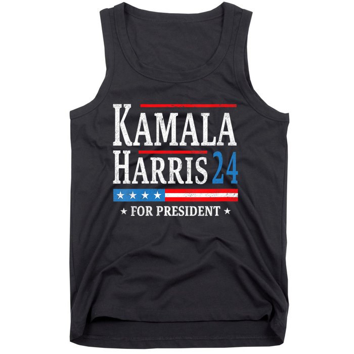 Vintage Kamala Harris 2024 For President Election Campaign Tank Top