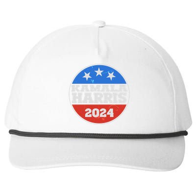 Vintage Kamala Harris 2024 Election Emblem Snapback Five-Panel Rope Hat