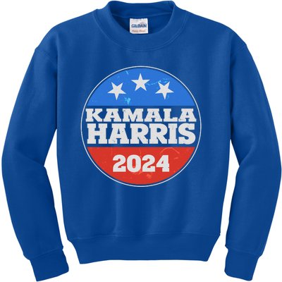 Vintage Kamala Harris 2024 Election Emblem Kids Sweatshirt