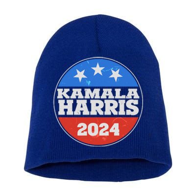 Vintage Kamala Harris 2024 Election Emblem Short Acrylic Beanie