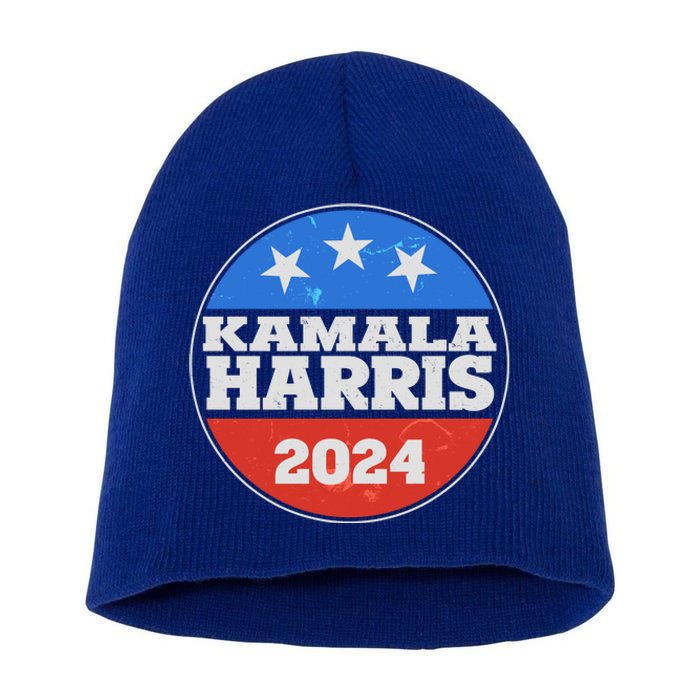 Vintage Kamala Harris 2024 Election Emblem Short Acrylic Beanie