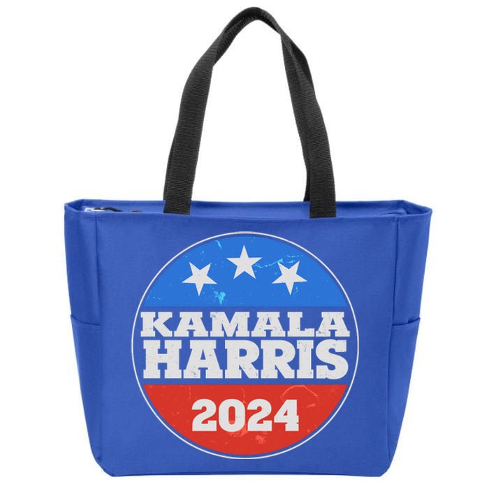 Vintage Kamala Harris 2024 Election Emblem Zip Tote Bag