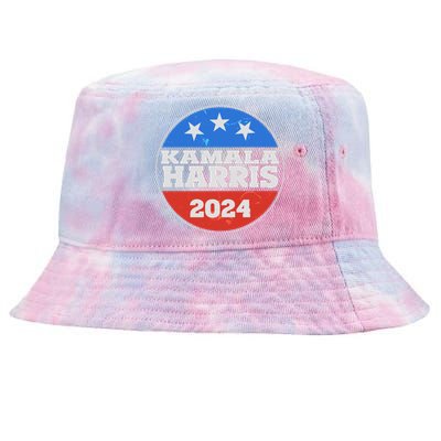 Vintage Kamala Harris 2024 Election Emblem Tie-Dyed Bucket Hat