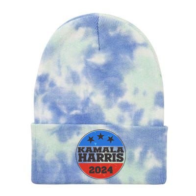 Vintage Kamala Harris 2024 Election Emblem Tie Dye 12in Knit Beanie