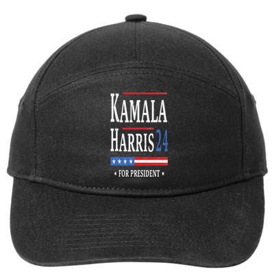 Vintage Kamala Harris 2024 For President Election Campaign 7-Panel Snapback Hat