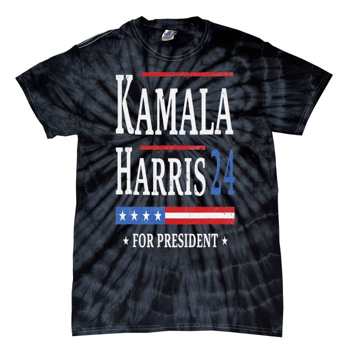 Vintage Kamala Harris 2024 For President Election Campaign Tie-Dye T-Shirt