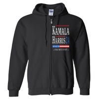 Vintage Kamala Harris 2024 For President Election Campaign Full Zip Hoodie