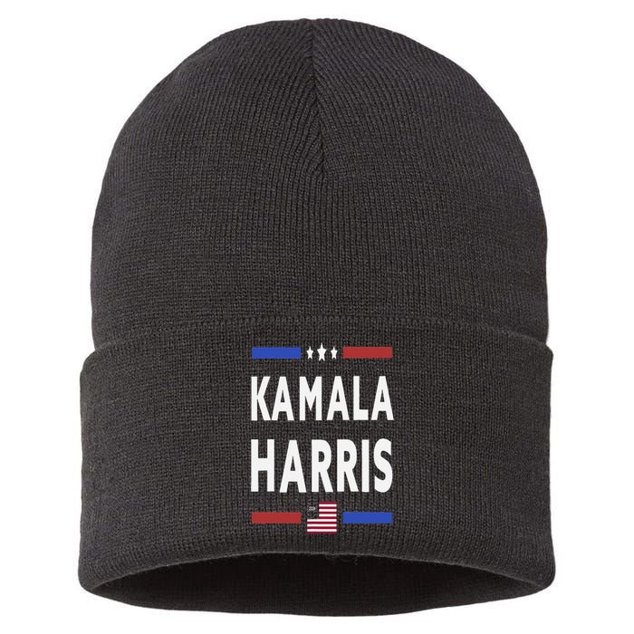 Vintage Kamala Harris 2024 For President Election Campaign Sustainable Knit Beanie