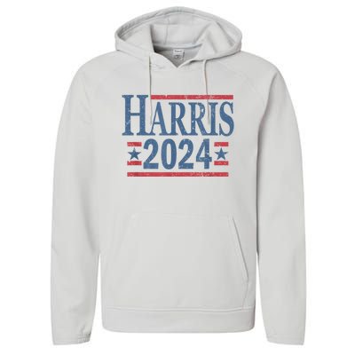 Vintage Kamala Harris 2024 Performance Fleece Hoodie