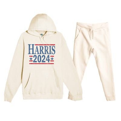 Vintage Kamala Harris 2024 Premium Hooded Sweatsuit Set