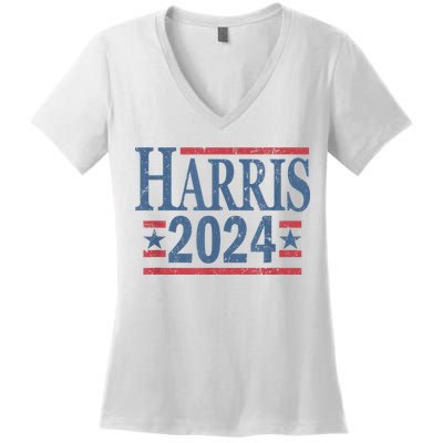 Vintage Kamala Harris 2024 Women's V-Neck T-Shirt