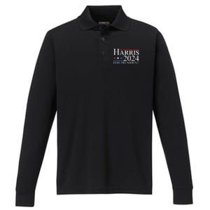 Vote Kamala Harris 2024 For President 2024 Election Performance Long Sleeve Polo