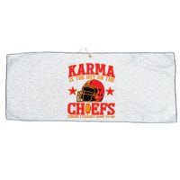 Vintage Karma Is The Guy On The Chief Football Large Microfiber Waffle Golf Towel