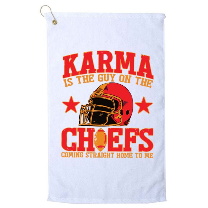 Vintage Karma Is The Guy On The Chief Football Platinum Collection Golf Towel