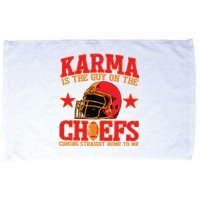 Vintage Karma Is The Guy On The Chief Football Microfiber Hand Towel