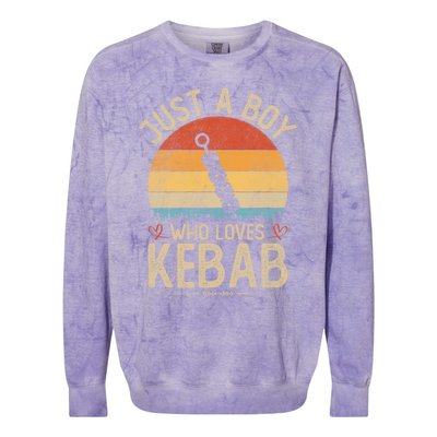 Vintage Kebab Just A Who Loves Kebab S Meaningful Gift Colorblast Crewneck Sweatshirt