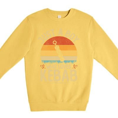 Vintage Kebab Just A Who Loves Kebab S Meaningful Gift Premium Crewneck Sweatshirt