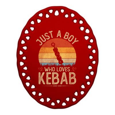 Vintage Kebab Just A Who Loves Kebab S Meaningful Gift Ceramic Oval Ornament