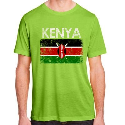 Vintage Kenya Kenyan Flag Pride Gift Adult ChromaSoft Performance T-Shirt