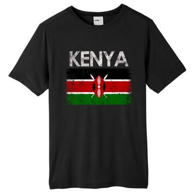 Vintage Kenya Kenyan Flag Pride Gift Tall Fusion ChromaSoft Performance T-Shirt