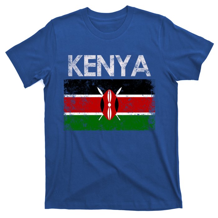 Vintage Kenya Kenyan Flag Pride Gift T-Shirt