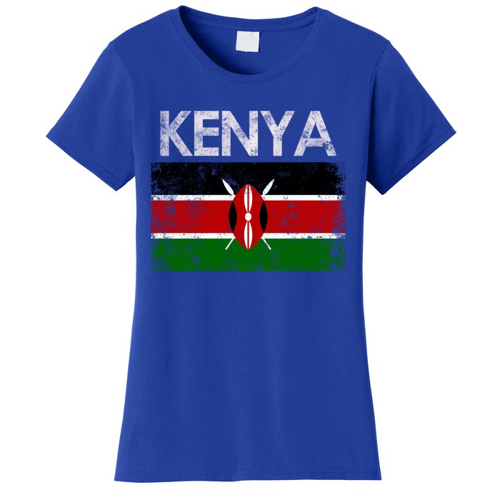 Vintage Kenya Kenyan Flag Pride Gift Women's T-Shirt