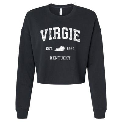 Virgie Kentucky Ky Vintage Athletic Cropped Pullover Crew