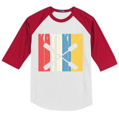 Vintage Kayak Kayaking Kayaker Gift Cool Gift Kids Colorblock Raglan Jersey