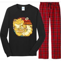 Vintage kawaii leopard gecko eating ra animal ra lover Long Sleeve Pajama Set