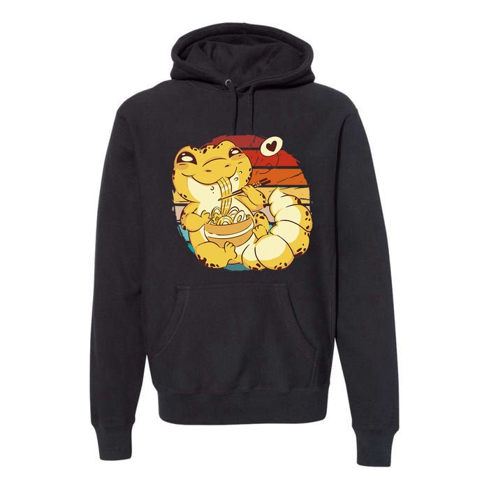 Vintage kawaii leopard gecko eating ra animal ra lover Premium Hoodie