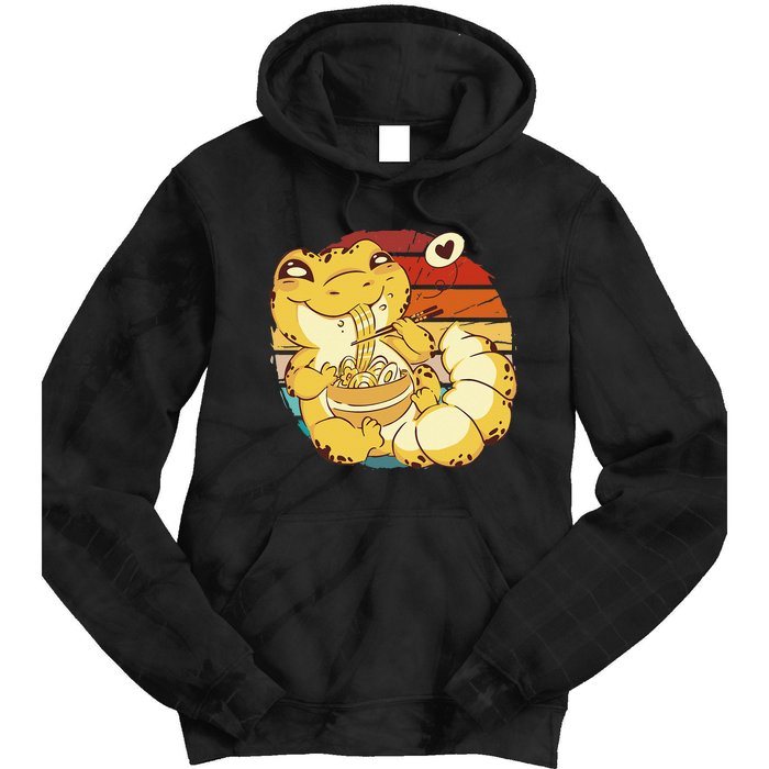 Vintage kawaii leopard gecko eating ra animal ra lover Tie Dye Hoodie