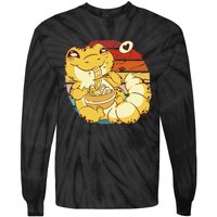 Vintage kawaii leopard gecko eating ra animal ra lover Tie-Dye Long Sleeve Shirt