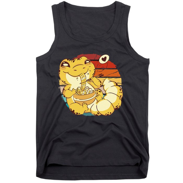 Vintage kawaii leopard gecko eating ra animal ra lover Tank Top