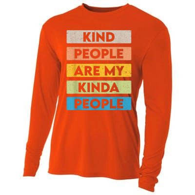 Vintage Kindness Message Be Kind Positive People Cooling Performance Long Sleeve Crew