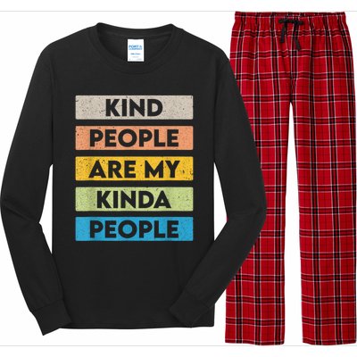 Vintage Kindness Message Be Kind Positive People Long Sleeve Pajama Set