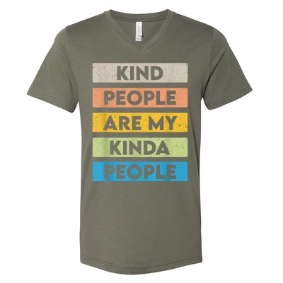 Vintage Kindness Message Be Kind Positive People V-Neck T-Shirt