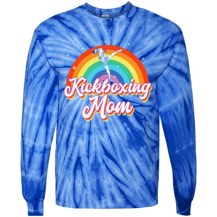 Vintage Kickboxing Mom Like A Normal Mom Only Cooler Tie-Dye Long Sleeve Shirt