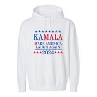 Vintage Kamala Make America Laugh Again Harris 2024 Election Garment-Dyed Fleece Hoodie