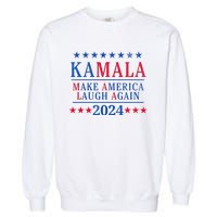 Vintage Kamala Make America Laugh Again Harris 2024 Election Garment-Dyed Sweatshirt