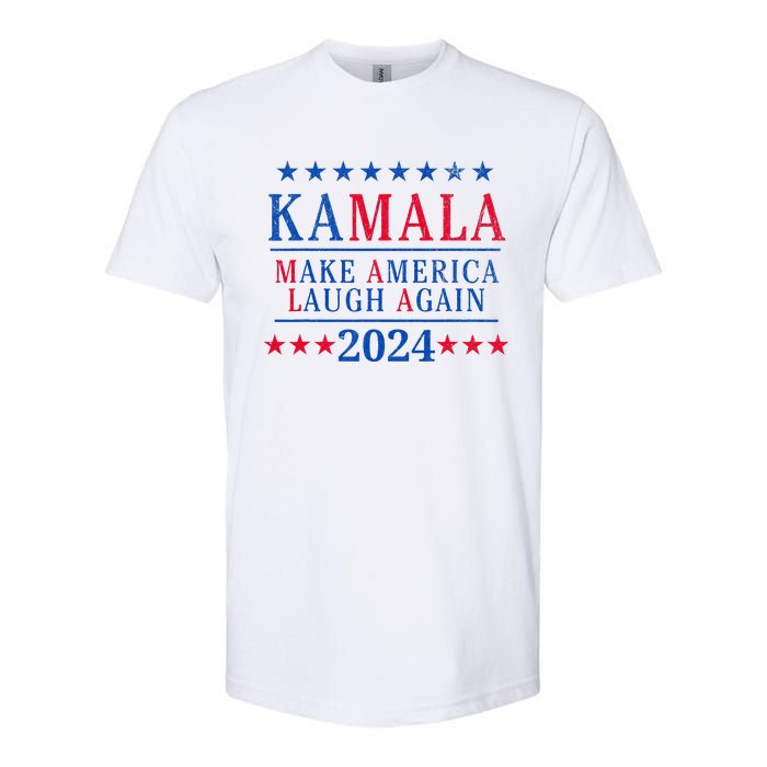 Vintage Kamala Make America Laugh Again Harris 2024 Election Softstyle CVC T-Shirt