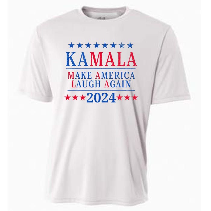 Vintage Kamala Make America Laugh Again Harris 2024 Election Cooling Performance Crew T-Shirt