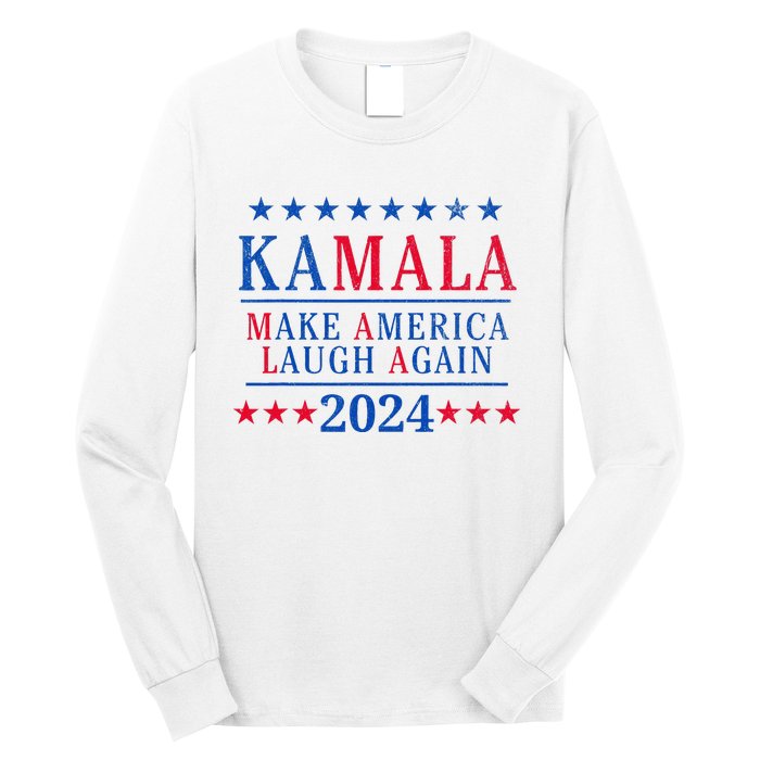 Vintage Kamala Make America Laugh Again Harris 2024 Election Long Sleeve Shirt