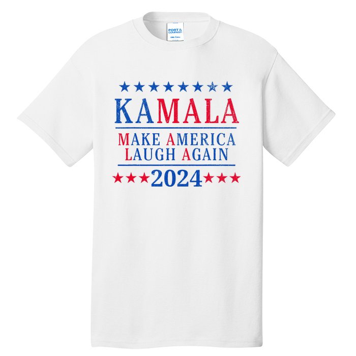 Vintage Kamala Make America Laugh Again Harris 2024 Election Tall T-Shirt