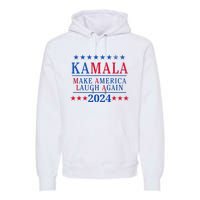 Vintage Kamala Make America Laugh Again Harris 2024 Election Premium Hoodie