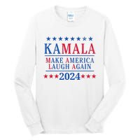 Vintage Kamala Make America Laugh Again Harris 2024 Election Tall Long Sleeve T-Shirt