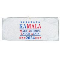 Vintage Kamala Make America Laugh Again Harris 2024 Election Large Microfiber Waffle Golf Towel