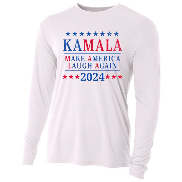 Vintage Kamala Make America Laugh Again Harris 2024 Election Cooling Performance Long Sleeve Crew